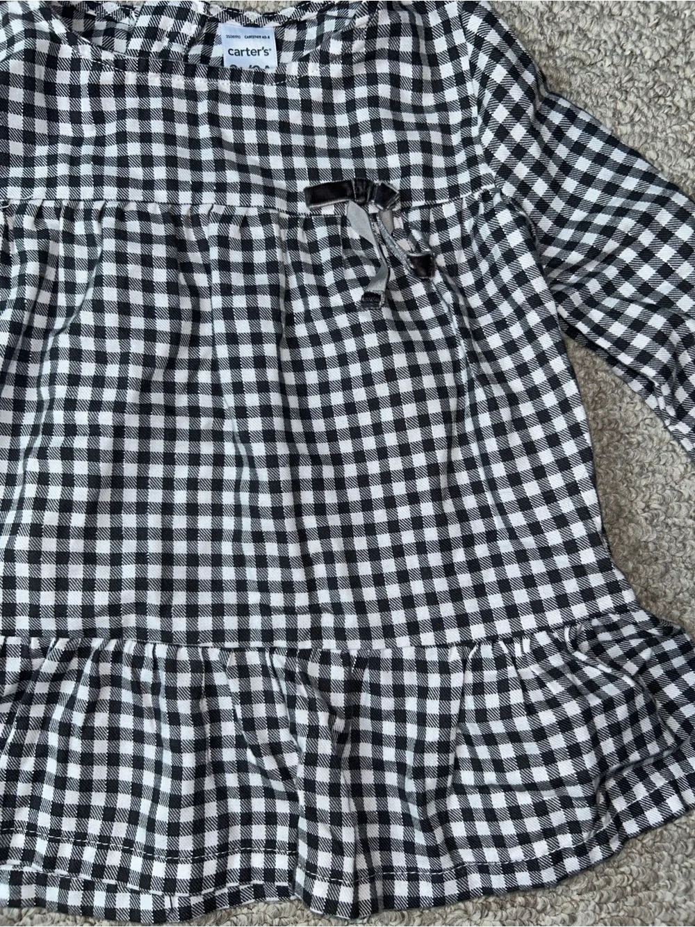 Carter's Black & White Gingham Ruffle Tunic